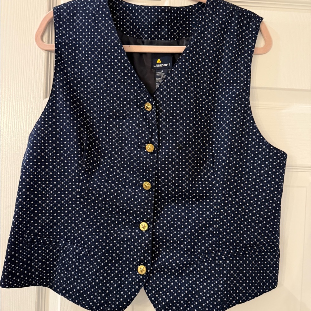 VTG Liz Sport Women's Navy Polka Dot Vest